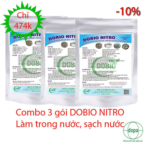 COMBO 3 GÓI DOBIO NITRO 500G LÀM TRONG NƯỚC, SẠCH NƯỚC, PHÂN HỦY MÙN BÃ HỮU CƠ DƯ THỪA.
