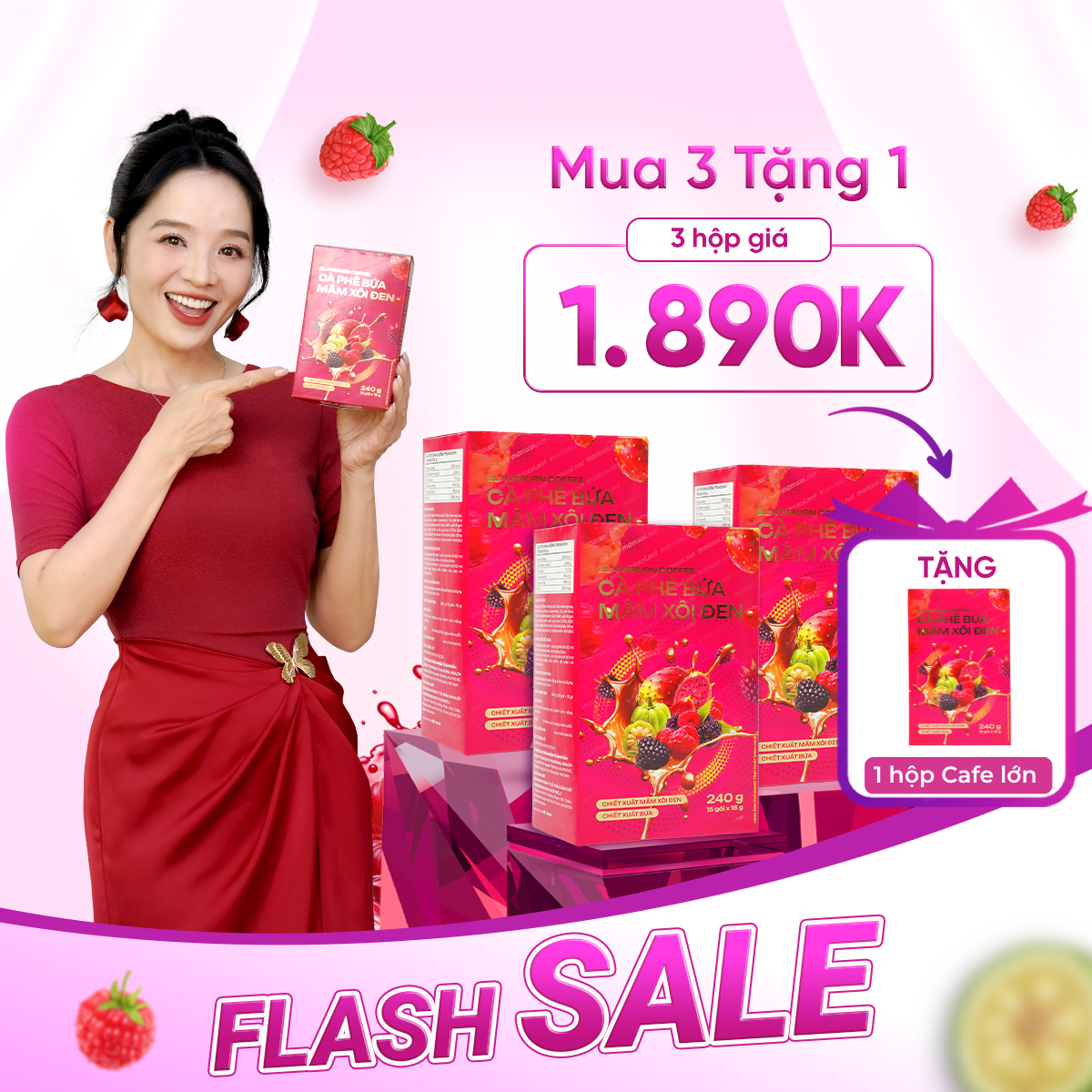 Combo 3 Hộp - Cà Phê Mâm Xôi Đen