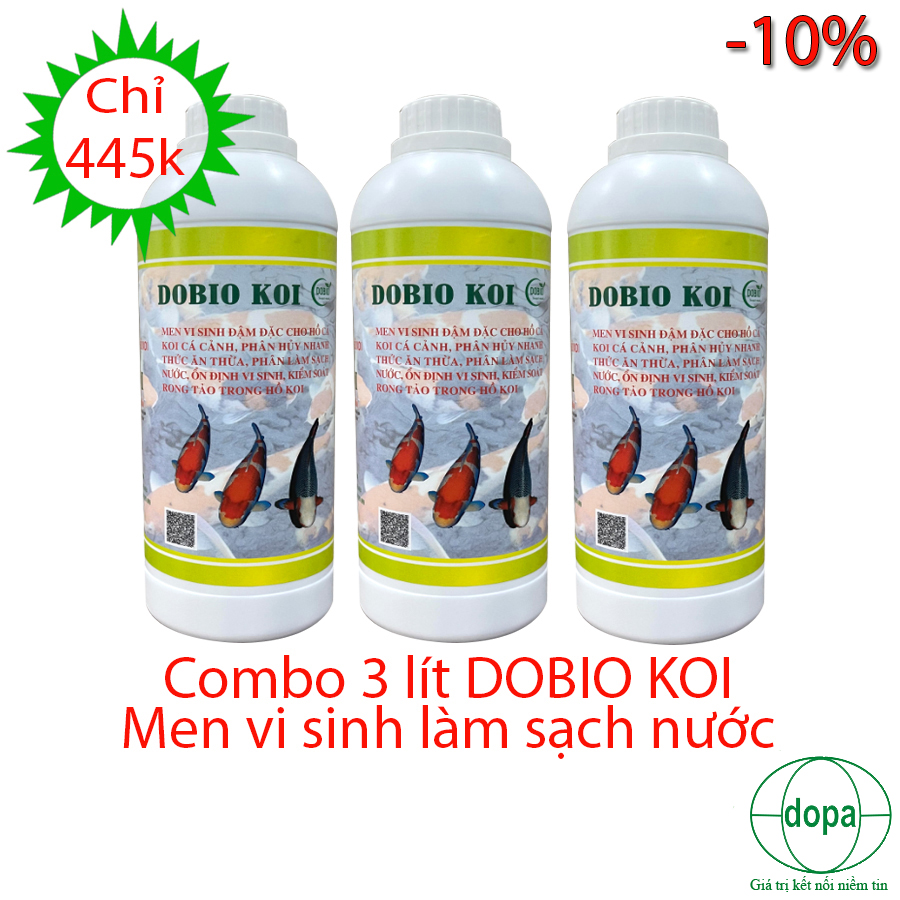 COMBO 3 LÍT DOBIO KOI CHẾ PHẨM MEN VI SINH ĐẬM ĐẶC CHUYÊN CHO HỒ KOI CÁ CẢNH