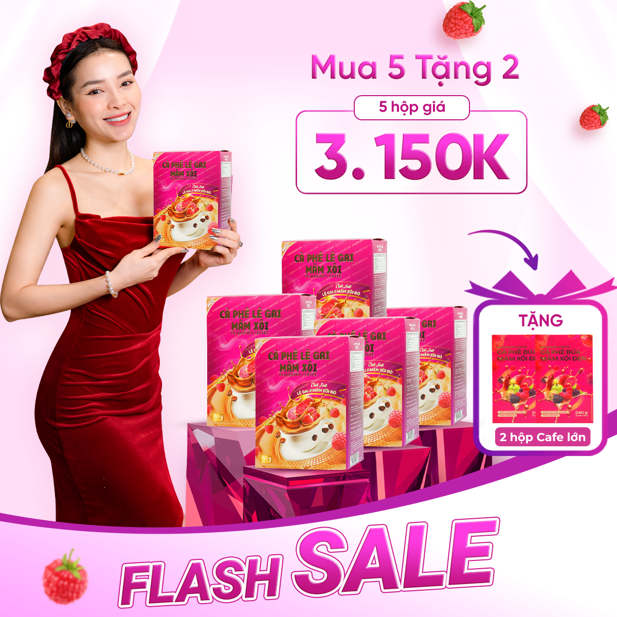 Combo 5 Hộp - Cà Phê Mâm Xôi Đỏ