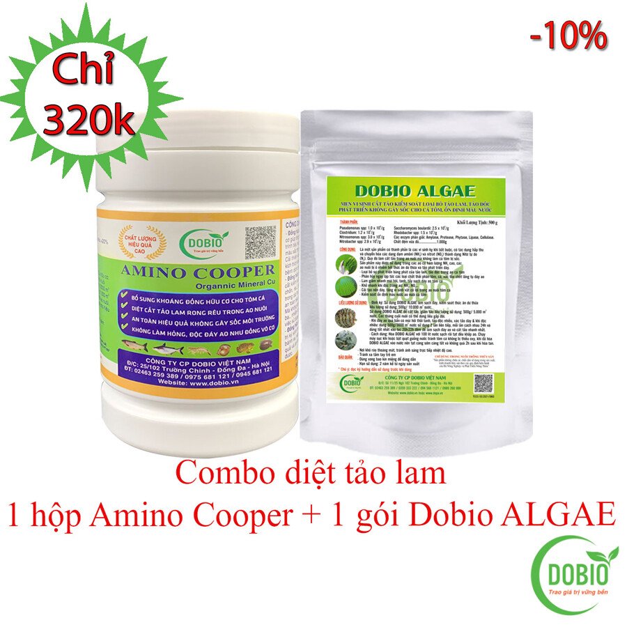 COMBO BỘ ĐÔI DIỆT TẢO LAM AMINO COOPER + DOBIO ALGAE