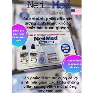 Combo chai xịt + 250 gói muối Neilmed (mỹ)