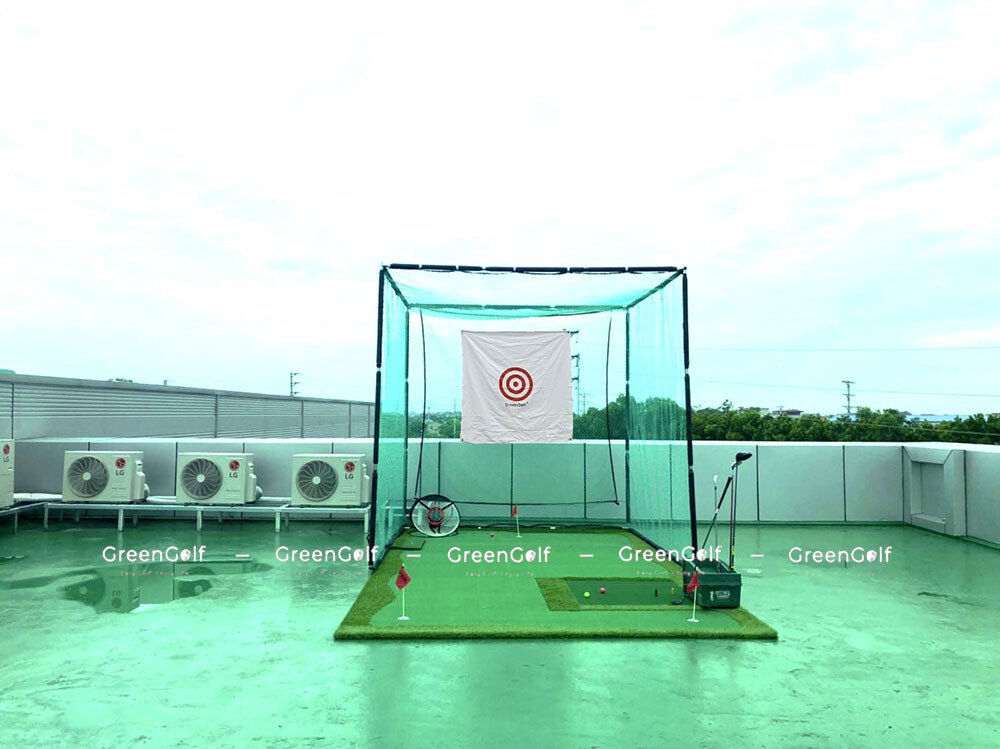 Combo Khung Tập Swing Golf + Thảm Putt Swing 3mx5m + Máy nhả bóng Golf + Lưới tập chip
