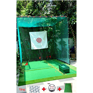 Combo Khung Tập Swing Golf + Thảm Putt Swing 3mx5m + Máy nhả bóng Golf + Lưới tập chip