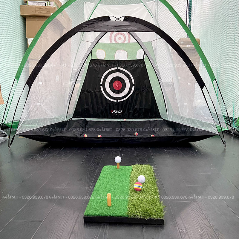 Combo Lều Tập Golf PGM LXW002 + Thảm Swing nhỏ 30x60cm/ Bộ Tập Golf Mini Giá Rẻ