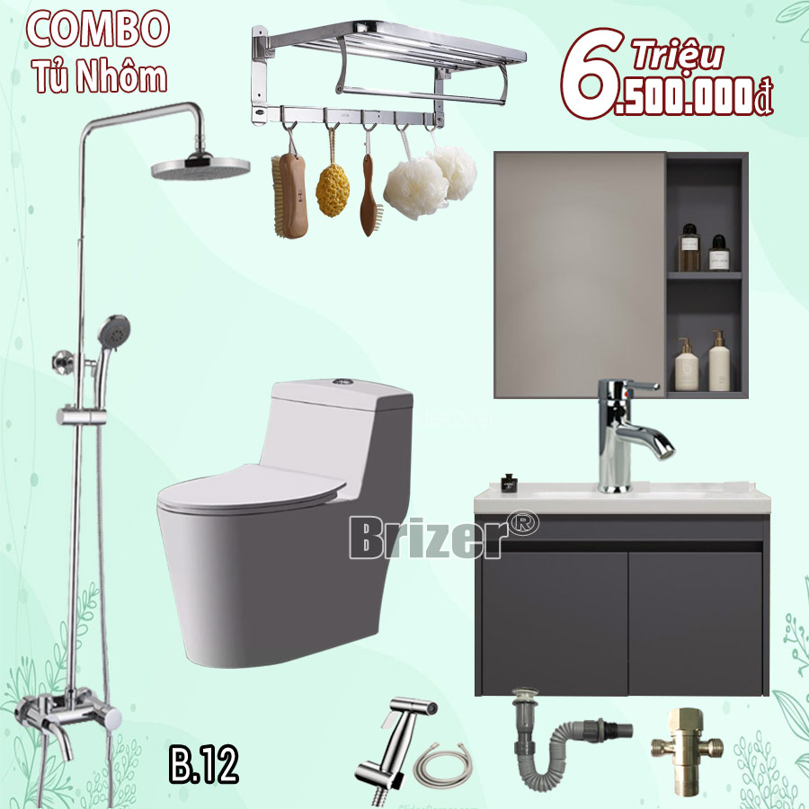 Combo Trọn Bộ Thiết Bị Phòng Tắm 9 Món Tiết Kiệm (6.500K)
