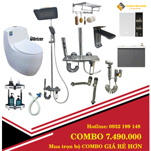 Combo Trọn Bộ Thiết Bị Phòng Tắm 9 Món Tiết Kiệm (7.490k)