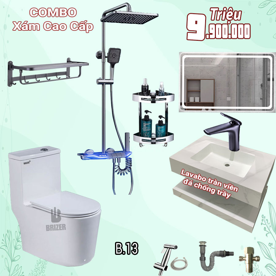 Combo Trọn Bộ Thiết Bị Phòng Tắm 9 Món Tiết Kiệm (9.900K)