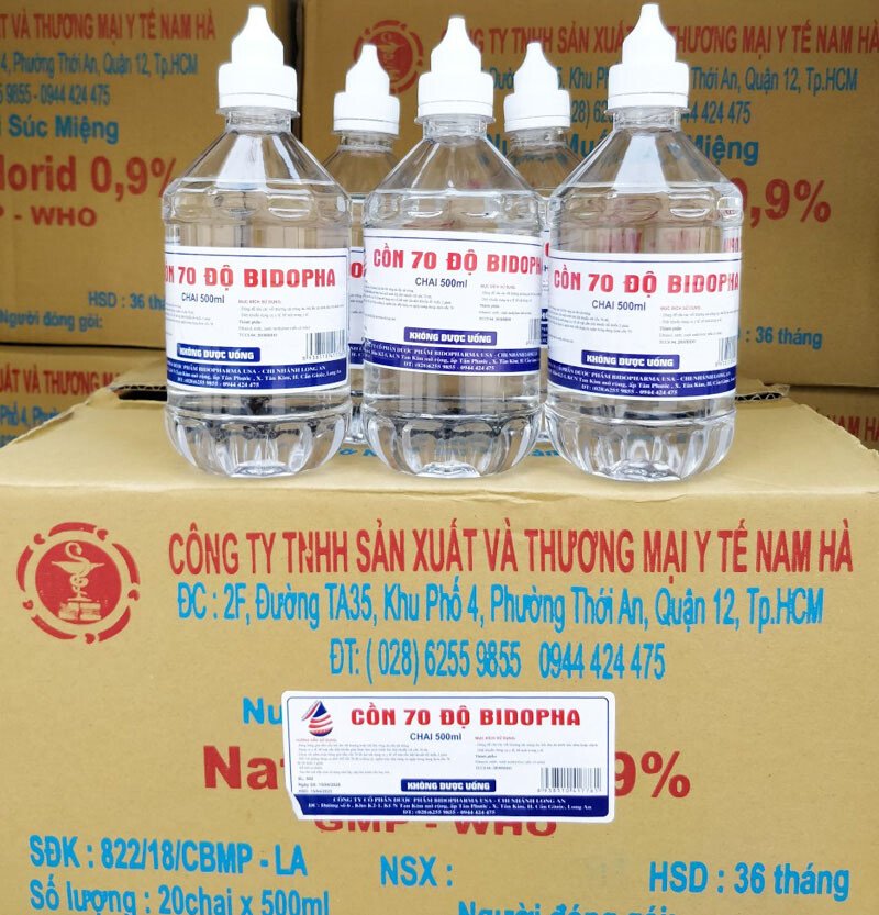Cồn 70 độ Bidopha 500ml