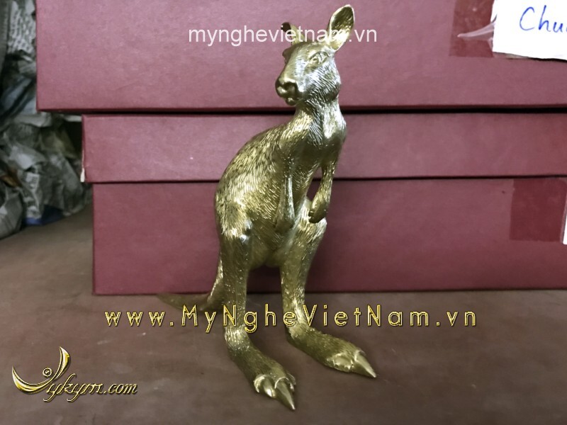 Tượng Kangaroo chuột túi bằng đồng cao 15cm