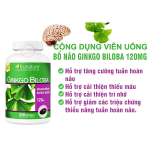 Ginkgo Biloba 120mg - viên bổ não - tuần hoàn máu của Mỹ 340 viên 🇺🇸