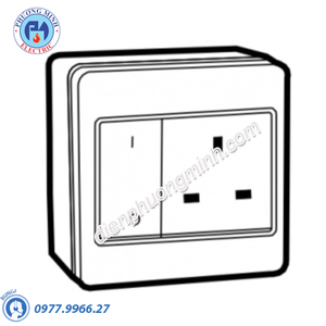 Công tắc phòng nước 3 chấu vuông kiểu Anh 13A - Model UKW-S