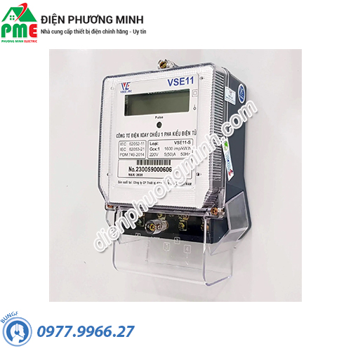 Công tơ điện tử Vinasino VSE11-S 5(50)A 1 Pha