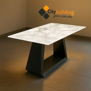 🌟 BÀN ĂN MẶT KÍNH WHITE ONYX PREMIUM 💎 CITYBUILDING SẢN XUẤT THEO YÊU CẦU