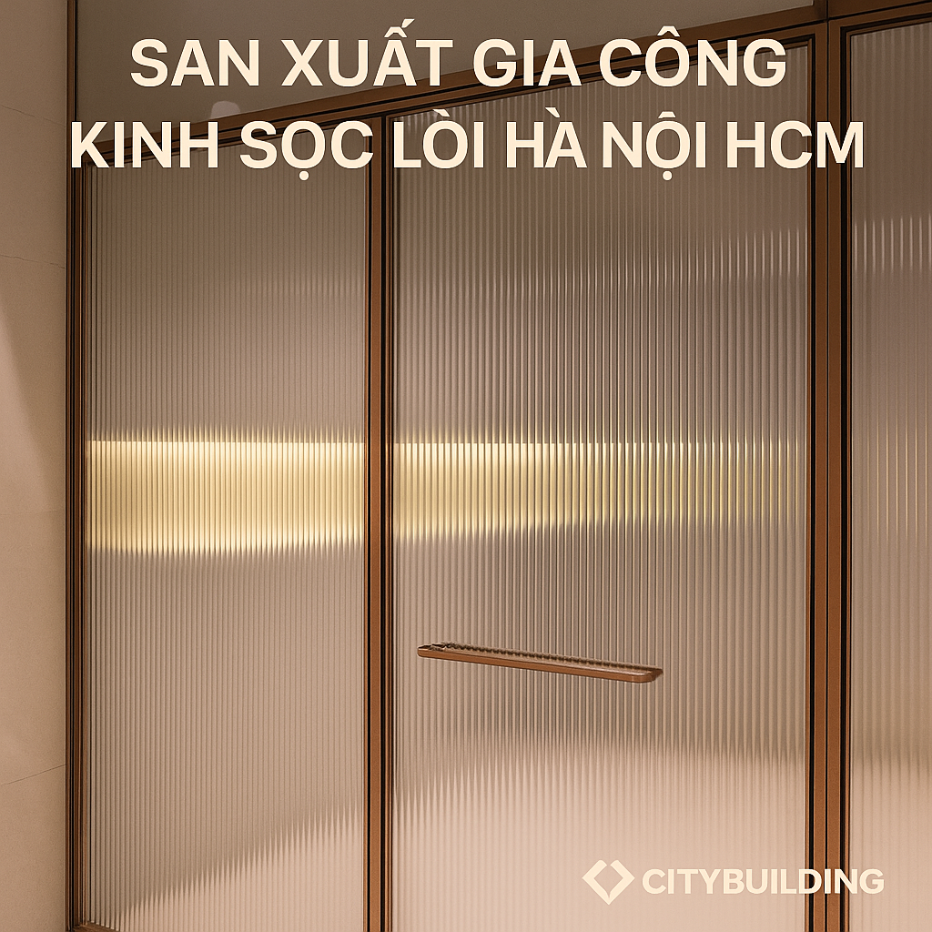 📍 Citybuilding – Nhà máy 4000m² chuyên sản xuất và gia công kính sọc lồi cường lực theo yêu cầu tại Hà Nội & TP.HCM. Thiết kế sang trọng, khung PVD cao cấp, thi công chính xác – bền đẹp hơn 10 năm.