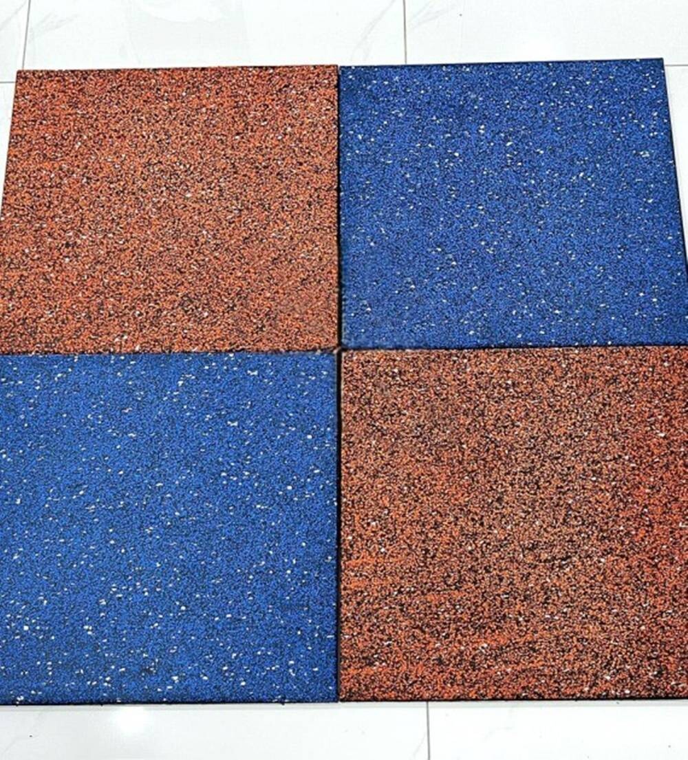 Thảm gạch cao su phòng Gym KT 50cmx50cm - 1mx1m bề mặt phủ thảm EPDM70 chất lượng cao ML-RUBBER M004