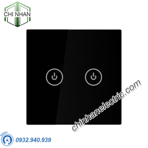 Công Tắc Cảm Ứng Chạm Mặt 2 Mặt Vuông, Hẹn Giờ Điều Khiển Qua WIFI - CT2V-WIFI(B/W) - KAWASAN