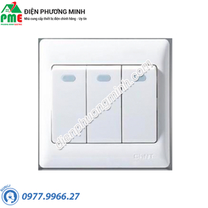 Bộ công tắc ba 1 chiều 10AX 250V màu trắng