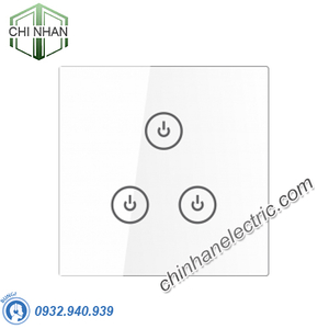 Công Tắc Cảm Ứng Chạm Mặt 3 Mặt Vuông, Hẹn Giờ Điều Khiển Qua WIFI - CT3V-WIFI(B/W) - KAWASAN