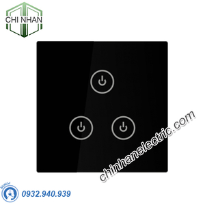 Công Tắc Cảm Ứng Chạm Mặt 3 Mặt Vuông, Hẹn Giờ Điều Khiển Qua WIFI - CT3V-WIFI(B/W) - KAWASAN