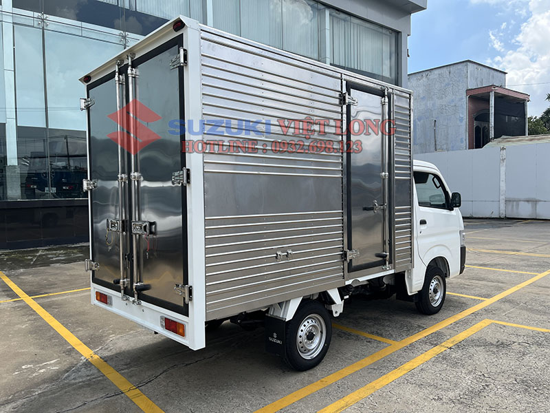 Xe tải Suzuki Pro 2024 thùng kín inox 3 cửa có  tải trọng 680kg, 705kg