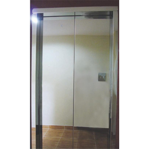 Khung cửa bản hẹp : inox gương. Cánh cửa : inox gương
