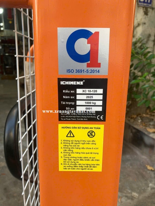 XC10-120 Xe nâng tay Ichimens tải 1000kg nâng cao 1200mm giá rẻ tại HCM