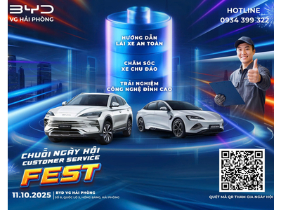 “CUSTOMER SERVICE FEST 2025” – NGÀY CHĂM SÓC XE BYD CÓ 1 KHÔNG 2 DÀNH RIÊNG CHO KHÁCH HÀNG TẠI HẢI PHÒNG