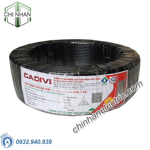 Cáp điện Cadivi - CV 6.0mm2 Cu/PVC