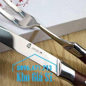 Bộ dao nĩa inox 304 cao cấp cán gỗ ăn beefsteak - nhập khẩu Nhật Bản