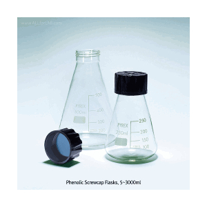 Bình tam giác nắp vặn PYREX, 5 - 3000 mL