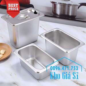 Khay inox 1/4 chiều cao 10cm đựng kem tươi để tủ lạnh