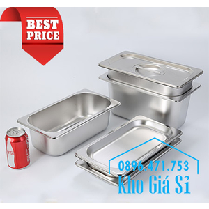 Khay inox 1/3 chiều cao 20cm đựng dụng cụ bếp dao kéo, vá múc