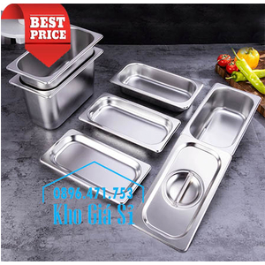 Khay inox 1/3 chiều cao 20cm đựng dụng cụ bếp dao kéo, vá múc