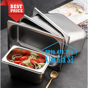 Khay inox 1/9 chiều cao 15cm đựng thực phẩm, thức ăn