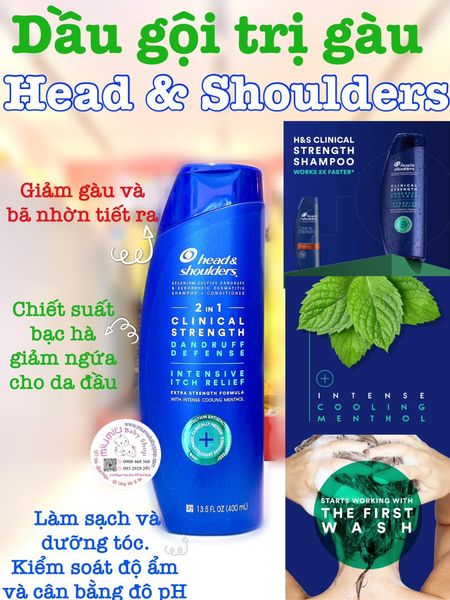 Dầu Gội Head & Shoulders dành cho da dầu nhạy cảm 🇺🇸