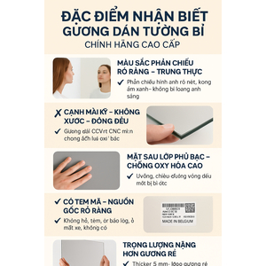 📌 GƯƠNG DÁN TƯỜNG BỈ CHÍNH HÃNG | PHẢN CHIẾU SẮC NÉT – KHÔNG Ố MỐC
