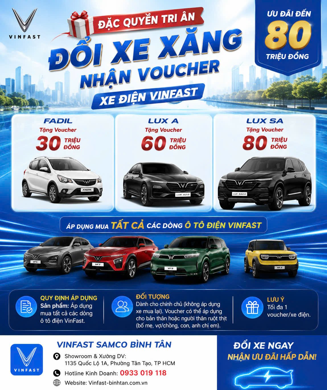 🎁 ĐẶC QUYỀN TRI ÂN: ĐỔI XE XĂNG - NHẬN VOUCHER XE ĐIỆN VINFAST