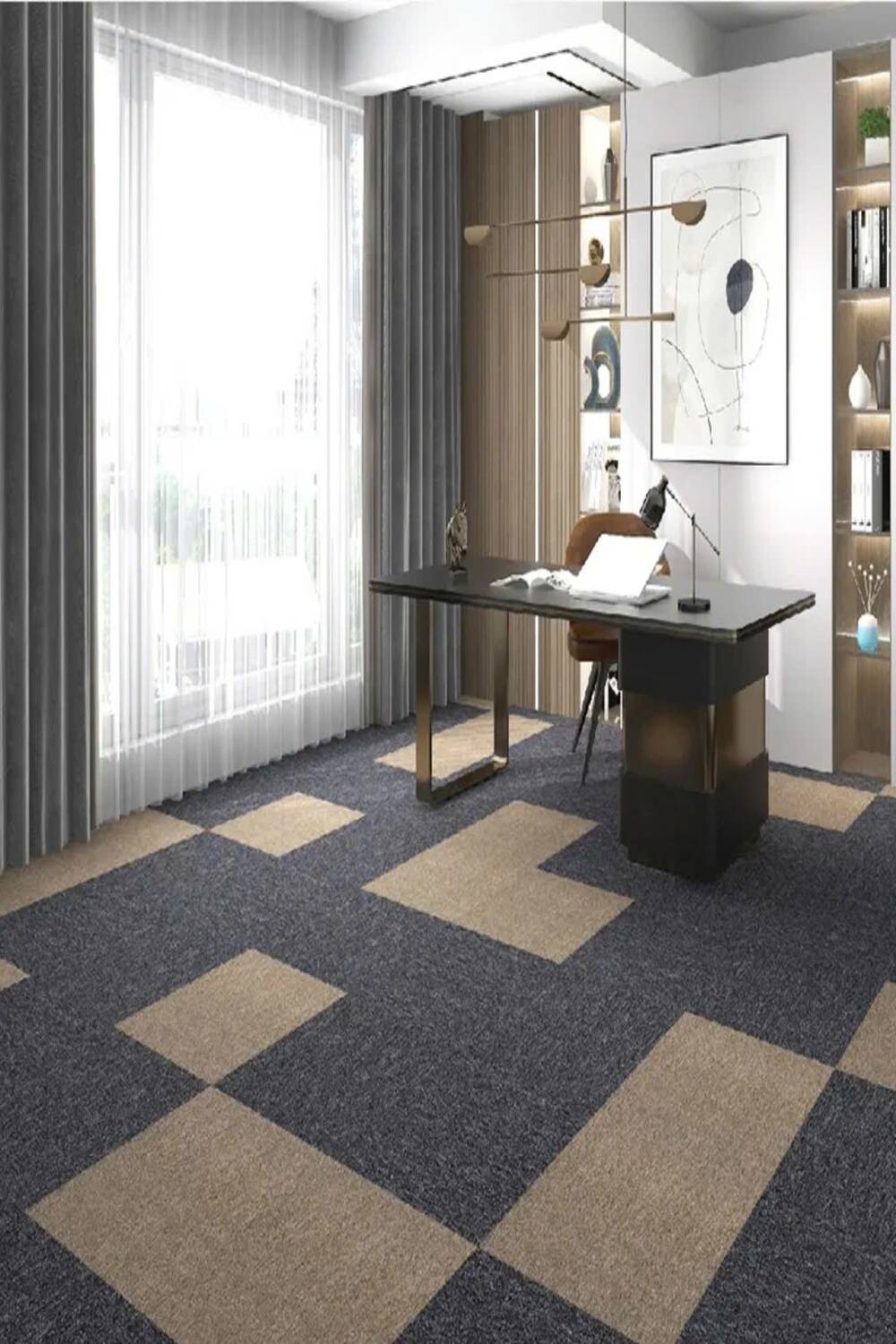 Thảm trải sàn tấm KT 50cmx50cm dày 6.5mm đế cao su QM-TUNTEX HNO