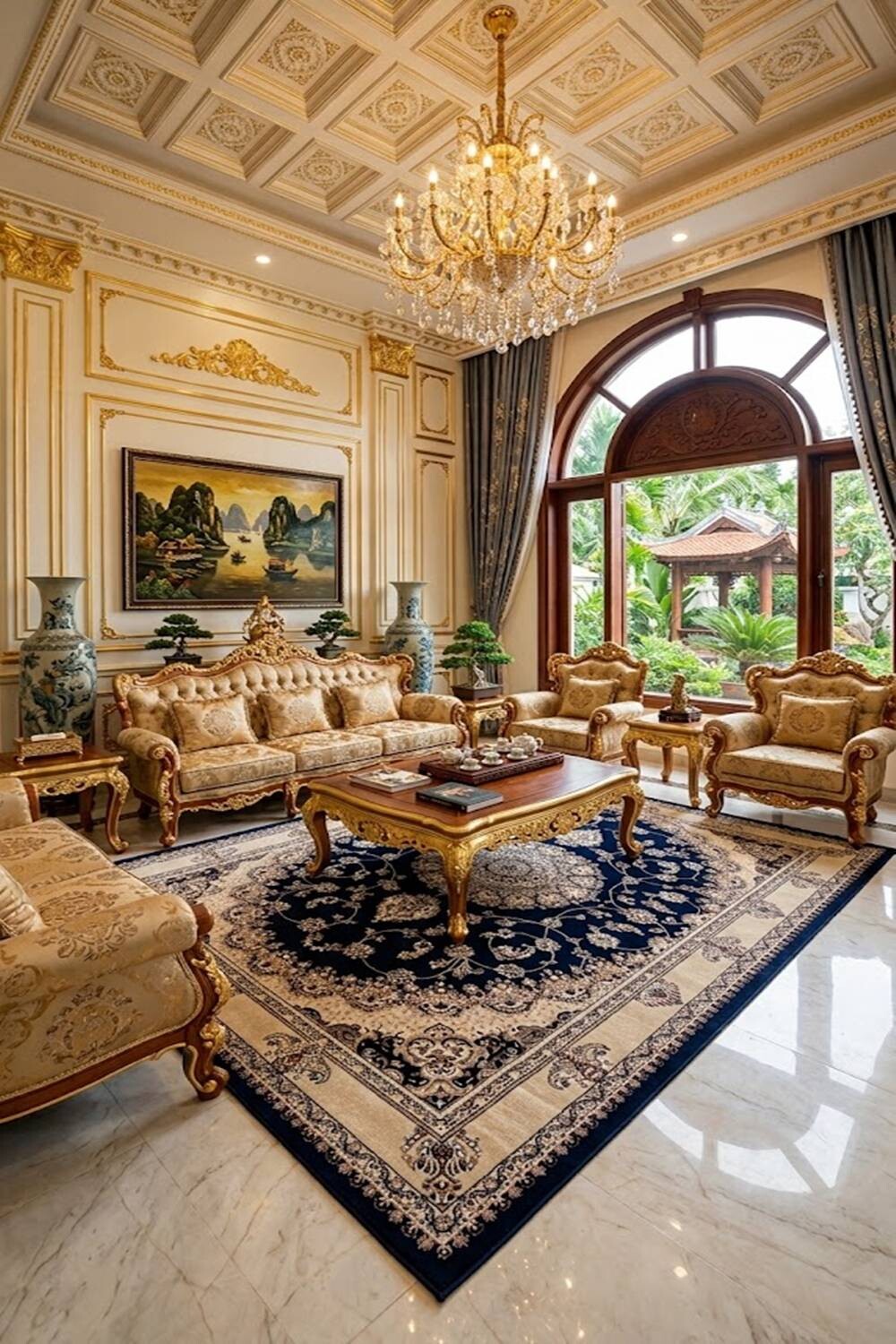 Thảm trang trí cổ điển phòng khách giường ngủ Thổ Nhĩ Kỳ NLO-ROMEO R0076 HNM