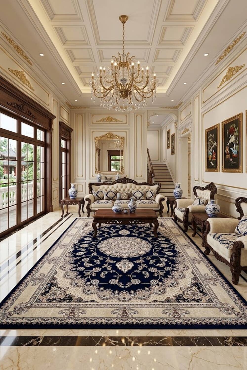 Thảm trang trí cổ điển phòng khách giường ngủ Thổ Nhĩ Kỳ NLO-ROMEO R0076 HNM