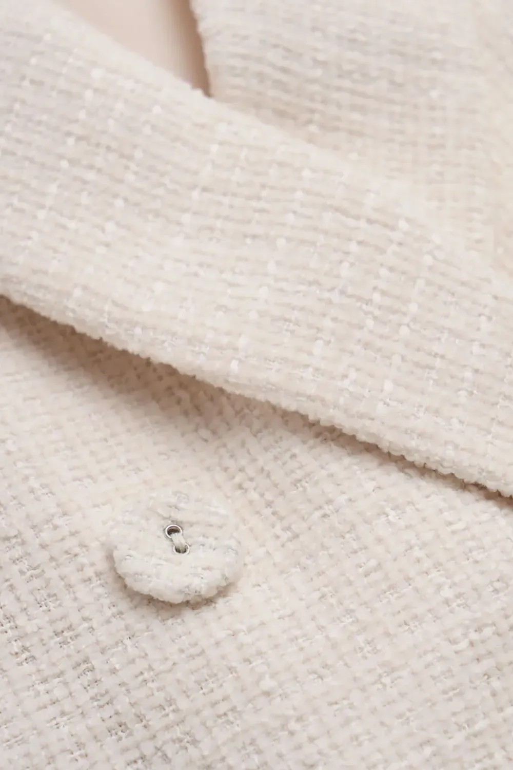 Áo blazer nữ tay ngắn vải tweed. Regular cropped