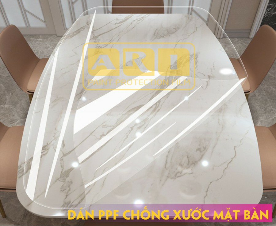 Dán PPF bảo vệ chống trầy xước mặt bàn đá