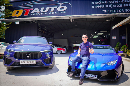 ĐẲNG CẤP CHƠI XE Anh Chủ Siêu xe Lamborghini chịu chơi đổi màu cá nhân hoá hơn 100 Triệu tại QT Auto Service Center
