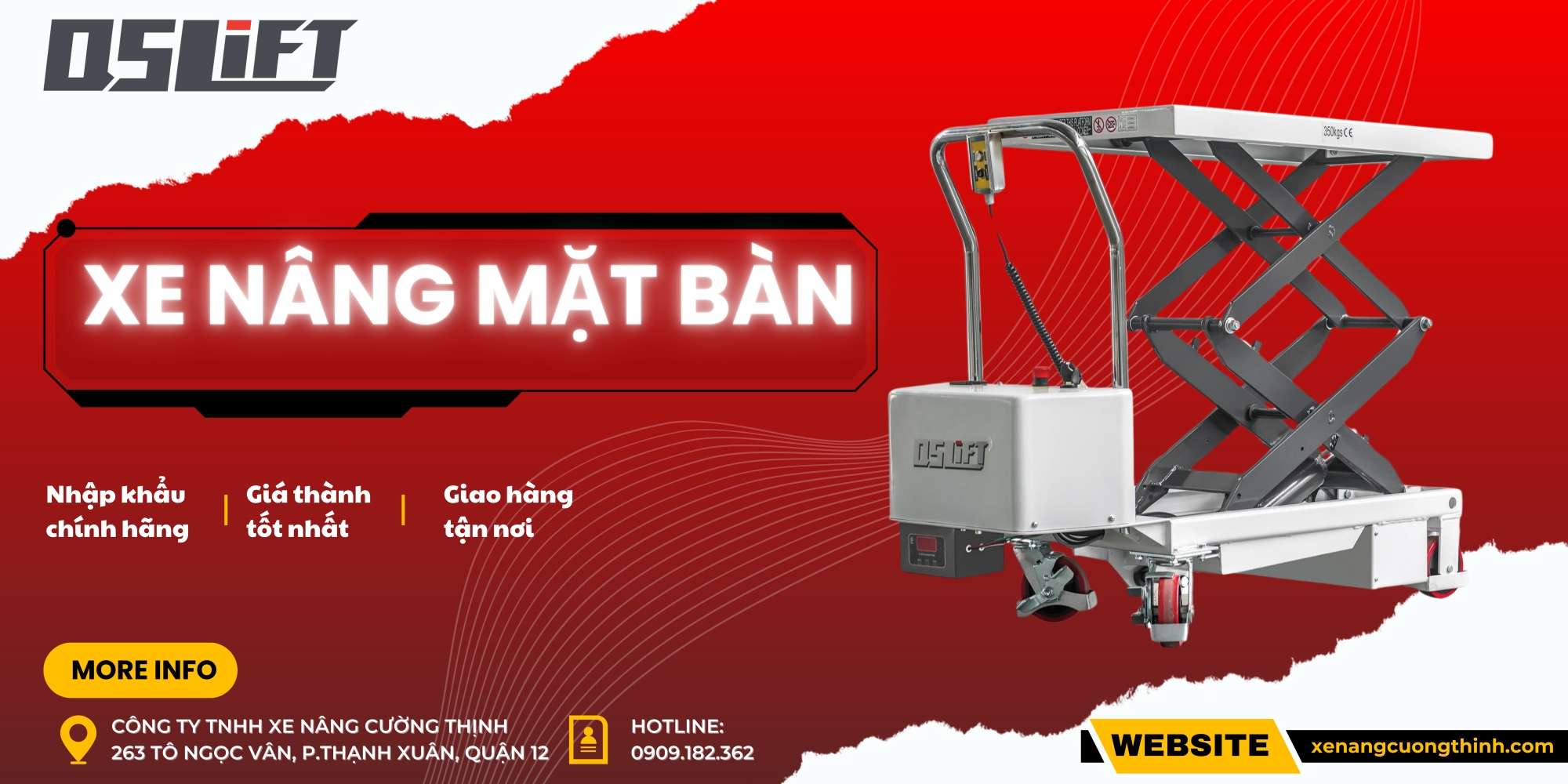 Xe nâng mặt bàn | Nhập khẩu - Chính hãng | Xe nâng Cường Thịnh