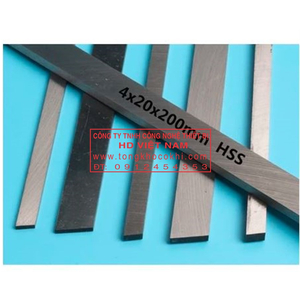 Dao tiện thép gió dẹt đủ kích thước, độ dày 2-6mm, dài 200mm, độ cứng 65HRC