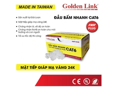 ĐẦU BẤM NHANH CAT6 GODENLINK (XUYÊN THẤU)