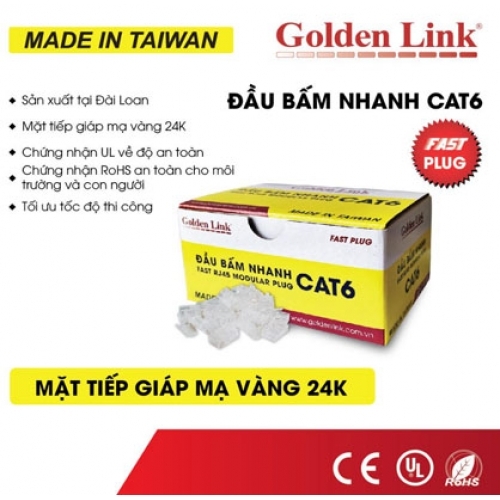 ĐẦU BẤM NHANH CAT6 GODENLINK (XUYÊN THẤU)