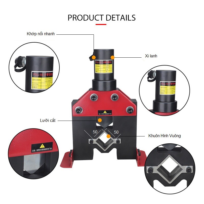 Đầu máy cắt sắt hộp, sắt góc FGJ-50 - HÌnh ảnh chi tiết sản phẩm