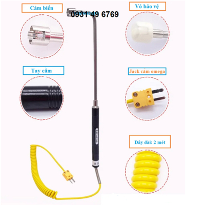 Đầu dò đo nhiệt độ bề mặt 500oC kiểu K NR-81533B (dùng cho máy DT1311)